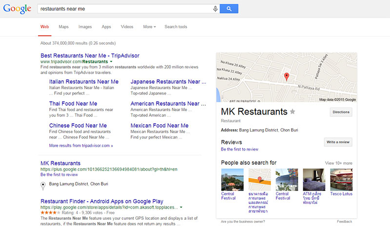 search results for restaurants near me
